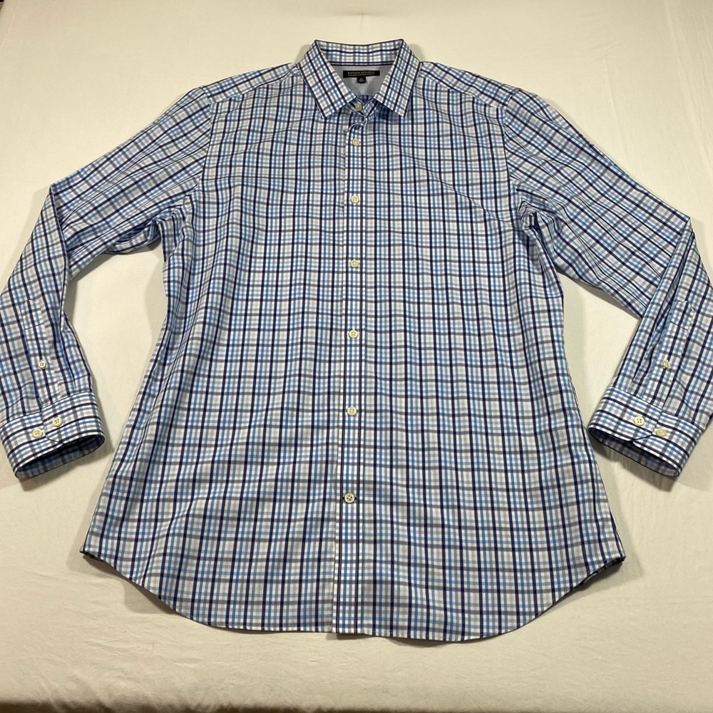 Banana republic Slim fit Shirt Button up Longsleeved Collared Non-Iron Plaid
